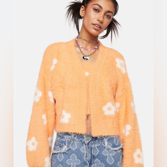 Pretty Garbage Ditsy Floral Eyelash CardiganSize Small NWT - Picture 1 of 6